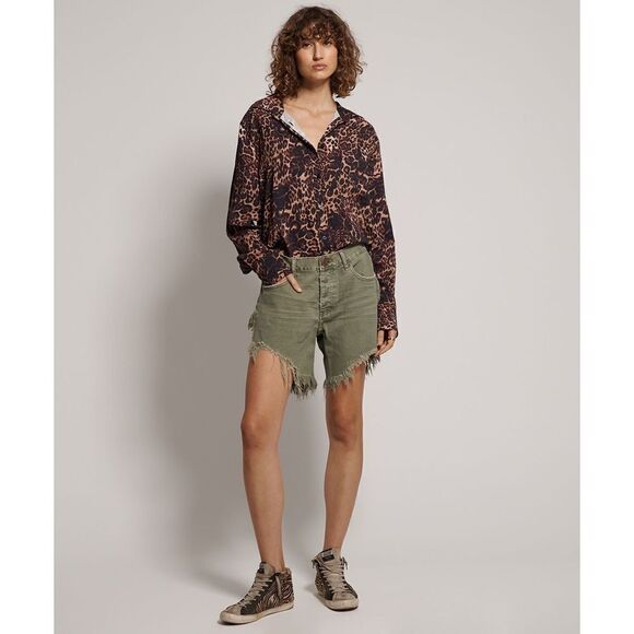 NWT One Teaspoon - Super Khaki Frankies Long Length Shorts Size 24 - Picture 1 of 6